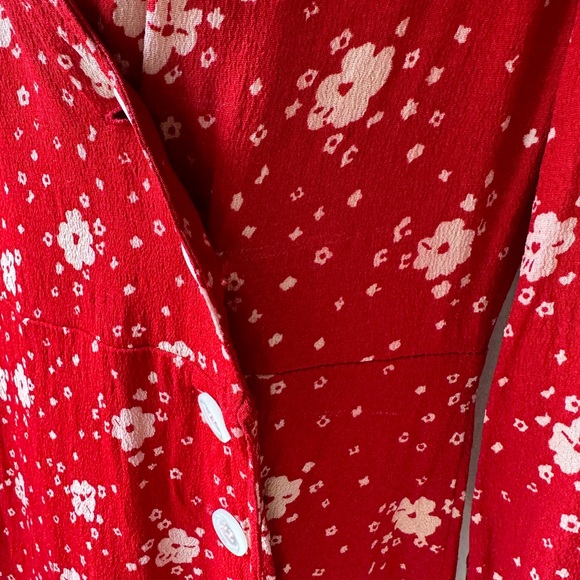 Rouje Gabinette Wrap Dress Burgundy Floral 34 - Picture 9 of 10